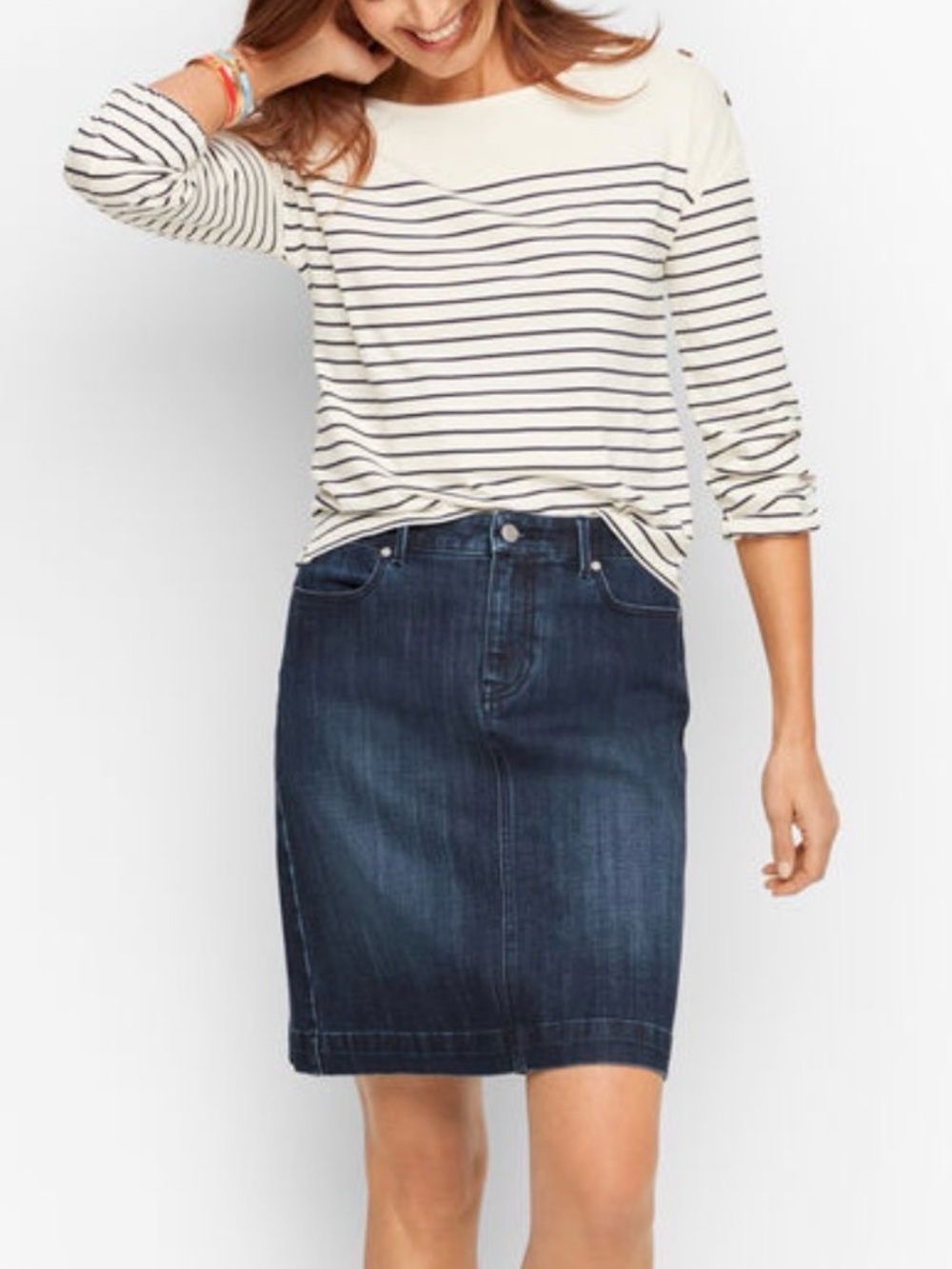 Talbots Pristine Condition Denim Dark Wash A-line Skirt Size 2